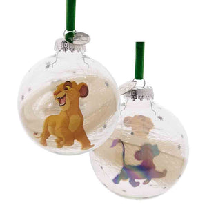 DISNEY 100 LION KING CHRISTMAS GLASS BAUBLE SIMBA