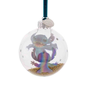 DISNEY 100 CHRISTMAS GLASS BAUBLE STITCH