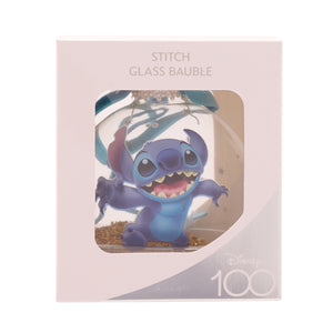 DISNEY 100 CHRISTMAS GLASS BAUBLE STITCH