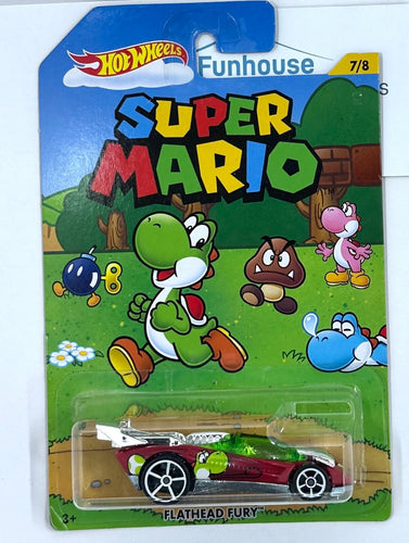 HOT WHEELS Super Mario FLATHEAD FURY Yoshi 7/8 MATTEL 2016