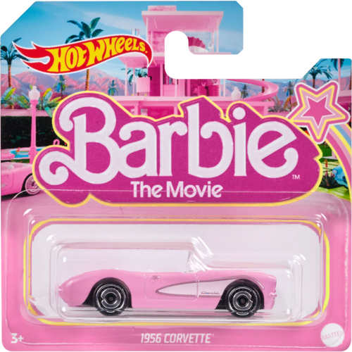 Barbie (2023) - Barbie's 1956 Corvette Hot Wheels 1/64th Scale Die-Cast LONG CARD