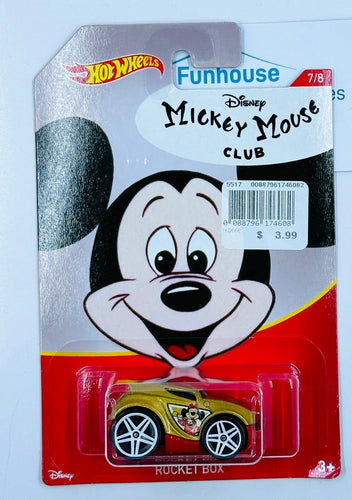 Hot Wheels MICKEY MOUSE CLUB ROCKET BOX 7/8 PERFECT CARD 2018