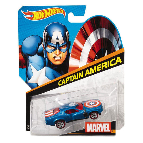 Hot Wheels CAPTAIN AMERICA Marvel Character Cars 1:64 Scale Die-Cast Vehicles
