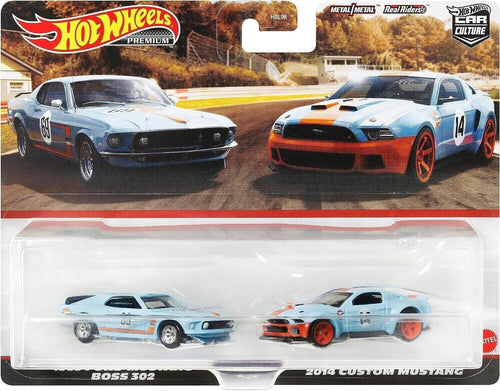 Hot Wheels Premium 1:64 2 pack Gulf Mustang Car Culture **