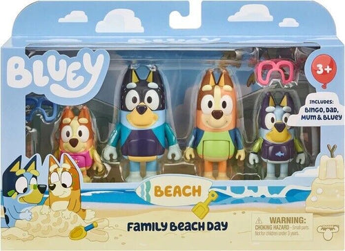 Bluey Pack of 4 Family Beach Day Bingo Dad Mum & Bluey