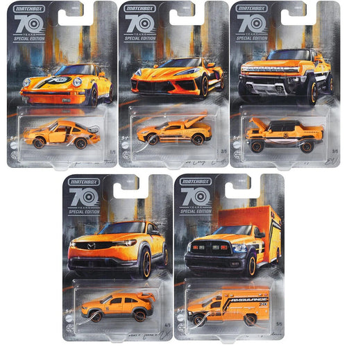 MATCHBOX 70 YEARS SPECIAL EDITION MOVING PARTS Complete 5 Cars Collection