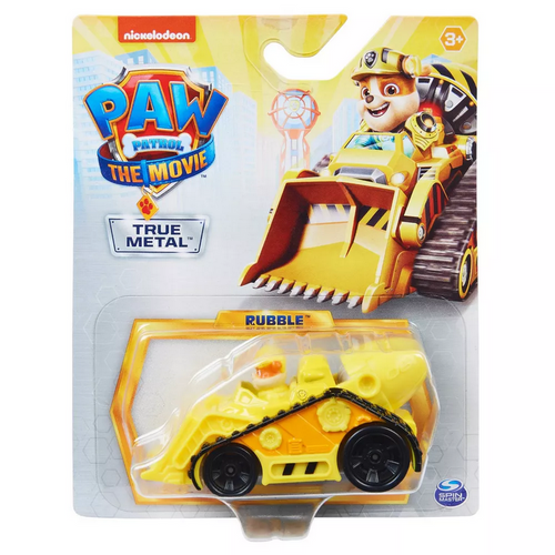 Paw Patrol the Movie Rubble Yellow Construction True Metal Toy Vehicle