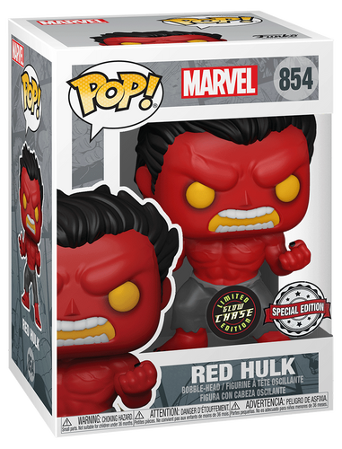 Red Hulk CHASE Funko Pop! Vinyl #854 Limited Special Edition Glow in The Dark