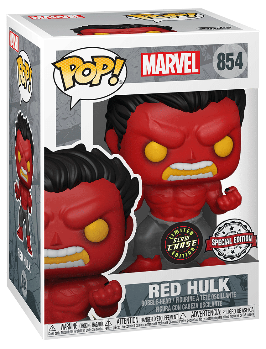 Red Hulk CHASE Funko Pop! Vinyl #854 Limited Special Edition Glow in The Dark