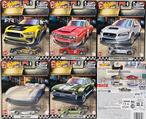 Hot Wheels Boulevard 2022 Set #61 to #65 SET FORD MUSTANG RTR SPEC 5 **