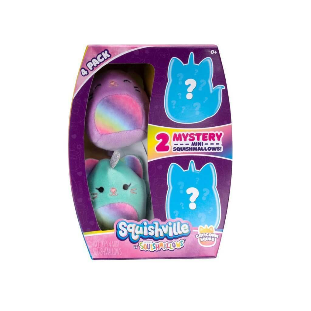 SQUISHMALLOWS Squishville Mini Plush 4 Pack Caticorn Squad