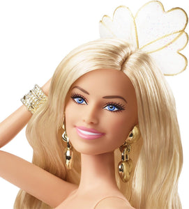 Barbie The Movie Collectible Doll Margot Robbie in Gold Sequined Disco Jumpsuit