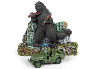 Godzilla Ground Assault With 1/64 Scale Willys MB Jeep