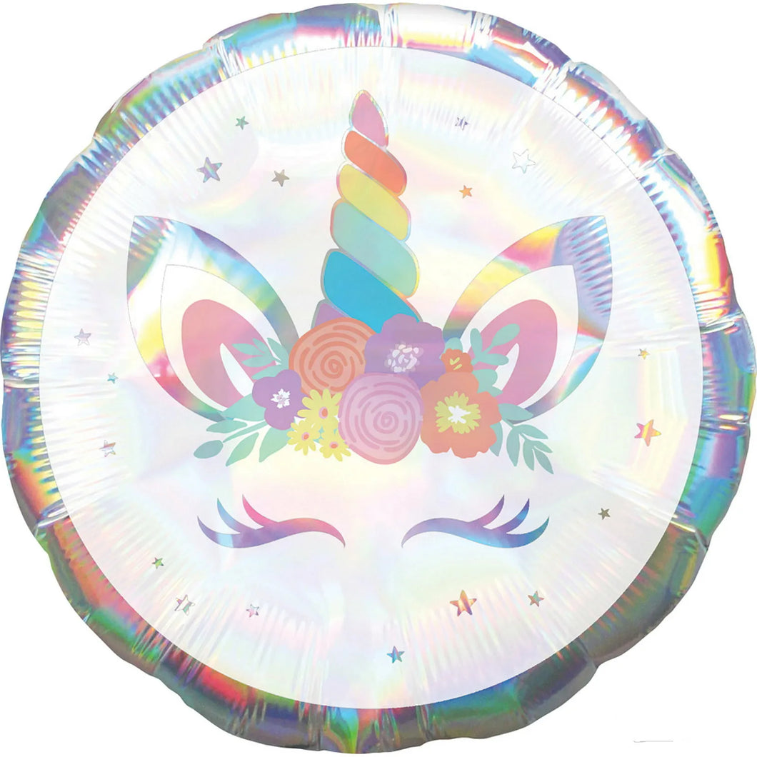 UNICORN PARTY HOLOGRAPHIC HELIUM BALLOON