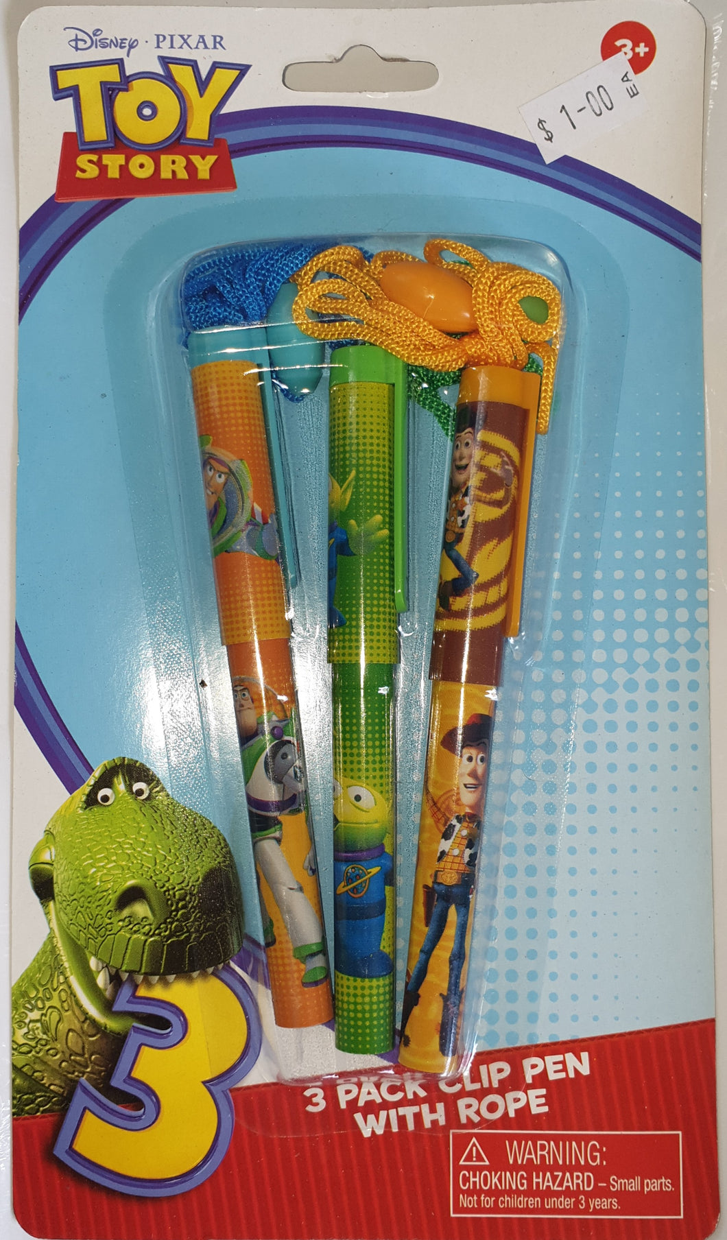 Toy story 3 pack clip pen with rope