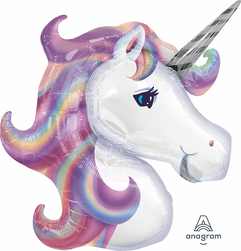 Pastel Unicorn Head (83cm x 73cm) Foil Balloon