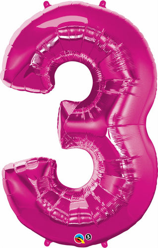 Magenta Number 3 Qualatex Foil 66cm (26
