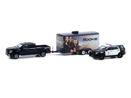 2020 Nissan Titan Pro-4X w/ 2013 Ford Police Interceptor Utility - The Rookie (Hollywood Hitch & Tow) Series 10 Diecast 1:64 Model - Greenlight 31130C*