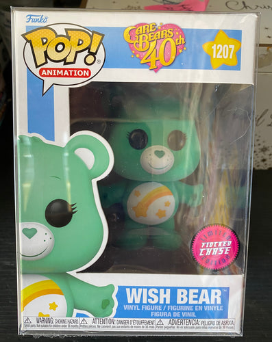 Care Bears 40th Anniversary - Wish Bear FLOCKED CHASE FUNKO POP VINYL #1207