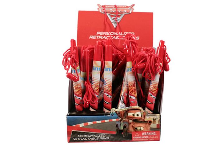 Disney Cars Retractable Pen set With Rope 3 per bundle