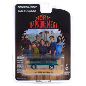 1991 Ford Mustang GT Green Metallic and Silver "Home Improvement" (1991-1999) TV Series "Hollywood Series" Release 31 1/64 Diecast Greenlight