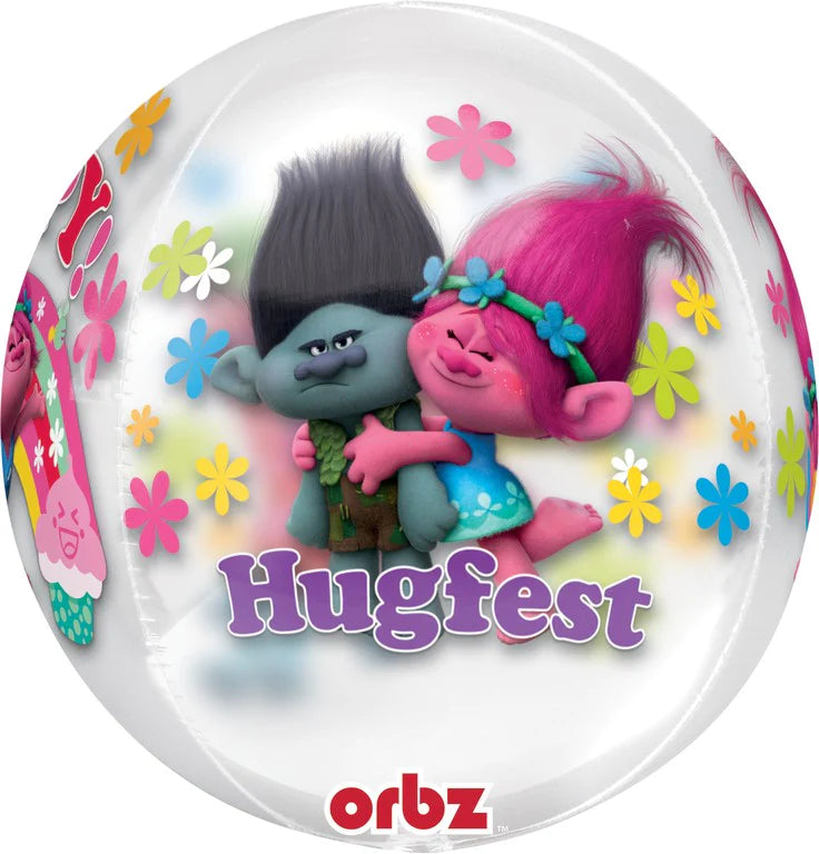 Orbz XL Trolls Clear balloon Dreamworks TROLLS