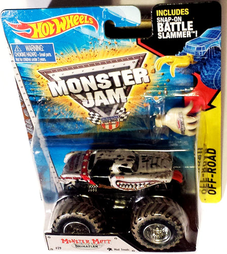 Hot Wheels Monster Jam 1:64 Monster Mutt Dalmatian Mud Treads Battler Slammer Truck