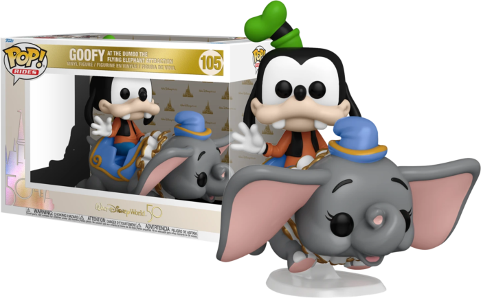 Walt Disney World: 50th Anniversary - Goofy with Dumbo The Flying Elephant Attraction Pop Rides Vinyl!105