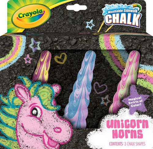 CRAYOLA 3PK WASHABLE SIDEWALK CHALK UNICORN RAINBOW ASSORTED