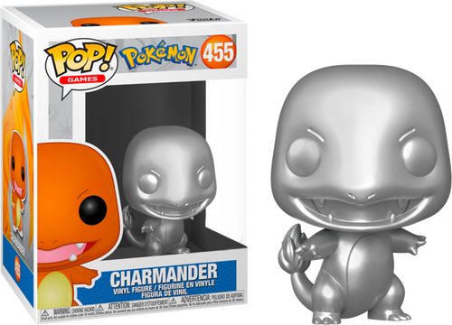 Pokemon - Charmander Silver Metallic 25th Anniversary Pop Vinyl! 455