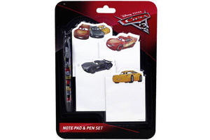 *Cars Stationery Note Pad & Pen Set