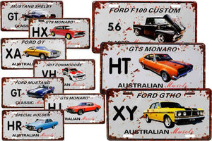 Aussie & American Muscle Cars Tin Plates assorted