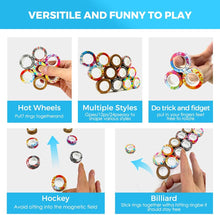 3 Finger Magnetic Ring Fidget Toys - Rainbow