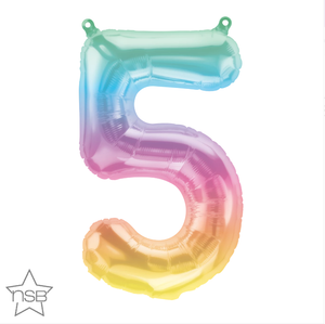 Northstar 41cm (16") (Air-Fill) ONLY Foil Jelli Ombre Number 5 BALLOON