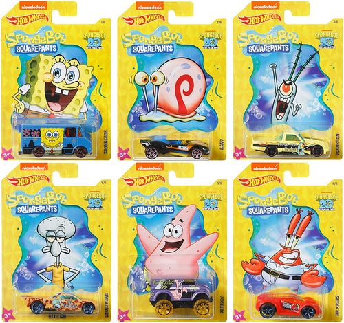 Hot Wheels Spongebob 20 Best Year Ever 6 Car Set