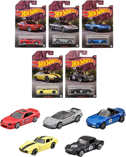 Hot Wheels GDG44-957B Theme Automotive Assortment J-Imports Set of 5 **