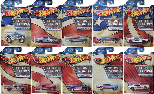 Hot Wheels Stars and Stripes Series Set of 10 2018