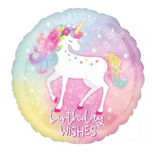 Enchanted Unicorn Birthday wishes Foil Balloon