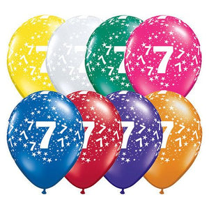 7Th Birthday Latex Balloons assorted Colours