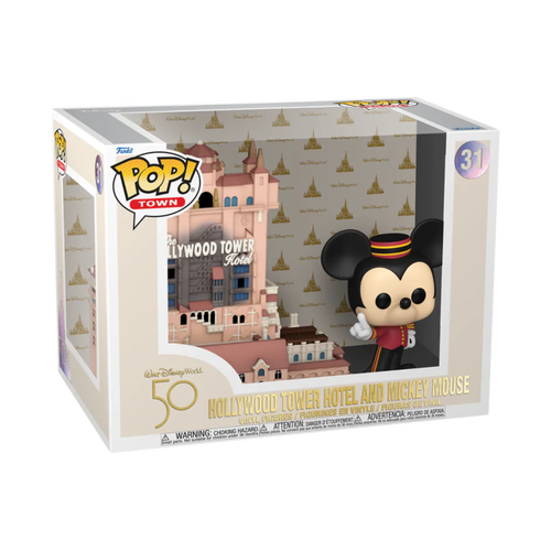 Walt Disney World: 50th Anniversary - Mickey Mouse with Hollywood Tower Hotel Pop Town Vinyl!31