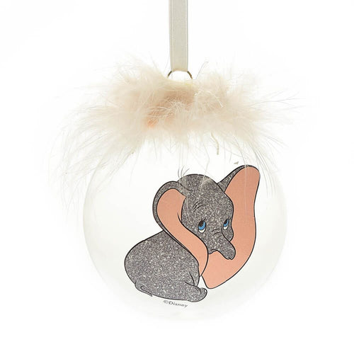 DISNEY CHRISTMAS: FEATHER GLASS BAUBLE DUMBO
