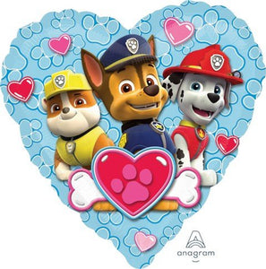 Paw Patrol Heart Shaped Foil Balloon Chase & the gang