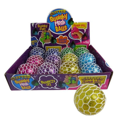 Squishy Mesh Glitter Ball assorted