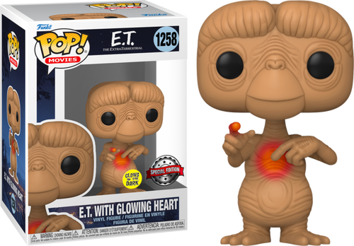 E.T. The Extra-Terrestrial - E.T. with Glowing Heart 40th Anniversary Glow in the Dark Pop Vinyl! 1258