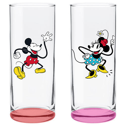 DISNEY - MICKEY AND MINNIE MOUSE HIGHBALL GLASSES SET OF 2
