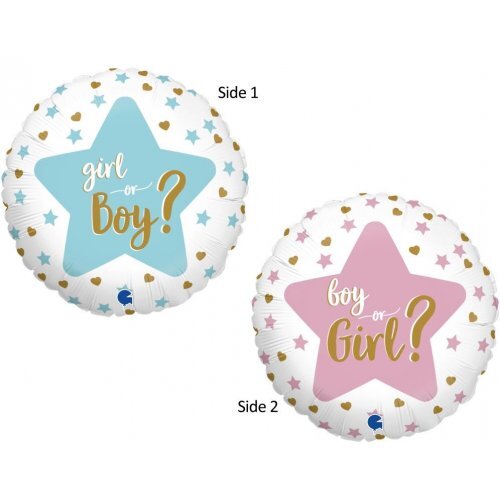 45cm Round Foil Gender Reveal Foil Balloon