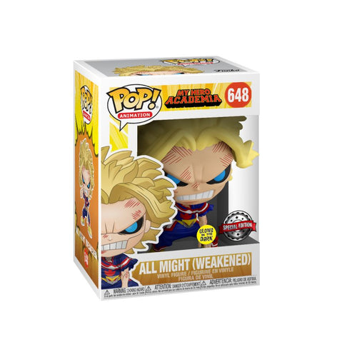 My Hero Academia All Might Weakened Glow US Exclusive Pop Vinyl! 648