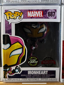 Ironheart (Iron Heart) GLOW CHASE #687 Funko Pop Vinyl! + Protector