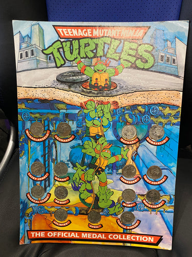 Vintage Teenage Mutant Ninja Turtles TMNT Official Medal Coin Collection 1990
