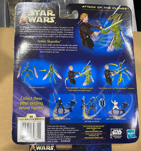 Anakin Skywalker Deluxe with lightsaber slashing action attack of the Clones 2002